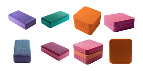 Vibrant Colorful Rectangles on Transparent Background