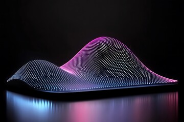 Abstract digital data visualization with glowing color gradient display