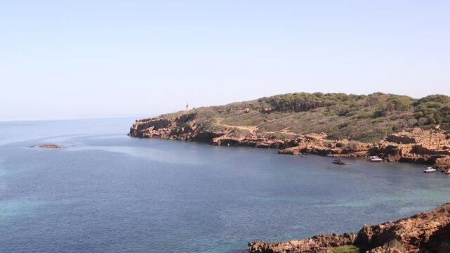 Aerial mediterranes algeria sae coastline of Tipaza old roman ruins