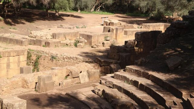 old roman Partial ruins of the Roman theater, Roman baths, and Civile Basilica are found on the outskirts of Cherchell.