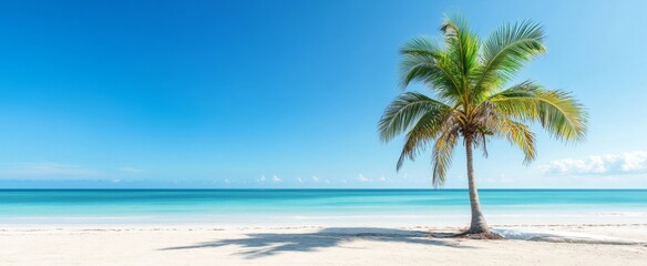 Tropical Beach Scene with Palm Tree (1)