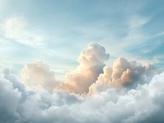 Fototapeta premium Beautiful cloud formations under a bright blue sky during the day