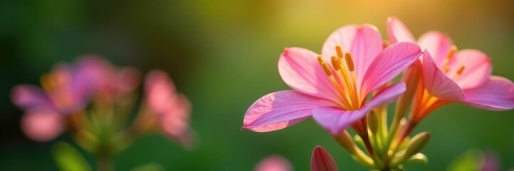Fototapeta premium Gentle petals of Alstroemeria flowers unfolding in soft light, nature, peaceful, garden scene