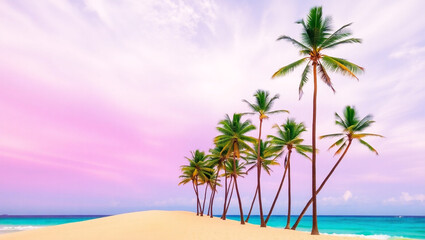 Obraz premium Tropical beach with coconut palm trees