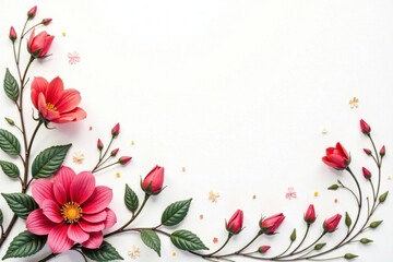 Fototapeta premium Decorative floral swirls on a white background, Hand Drawn Flourishes, Design Elements, Vectors