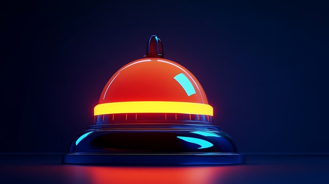 A Futuristic Styled Alarm Bell Displaying Bright Neon Colors Well