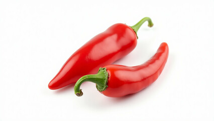 Brilliant duo, Two glossy red chili peppers gleaming with fresh piquancy