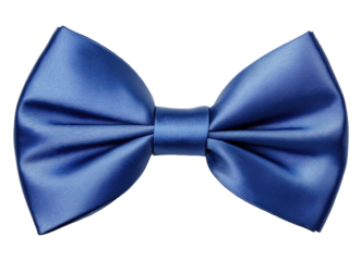 Blue tie bow isolated on transparent background
