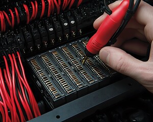 Technician testing server components