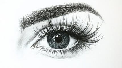 Obraz premium Eye Study: Detailed Lashes and Brow 