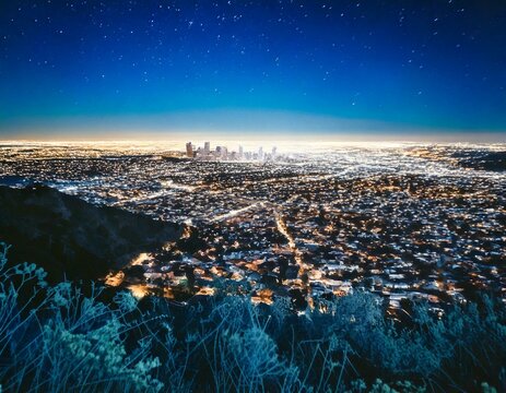 "Firefly Beautiful Night Sky with Moon and Stars".."Firefly City Hill at Night with a Stunning View"