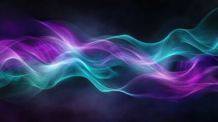 Abstract Purple and Teal Wave Forms Design