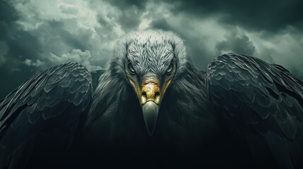 Fototapeta premium Close up portrait of a vulture with a threatening expression