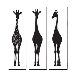 Minimalist Giraffe silhouette design for t-shirt and logo used.