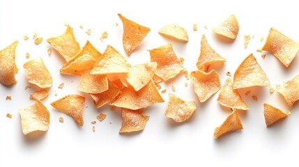 Naklejka premium Tortilla chips scattered on white background