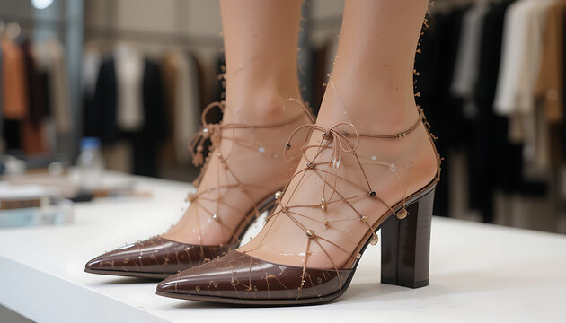 female legs in shoes with design HD and 4k imgae