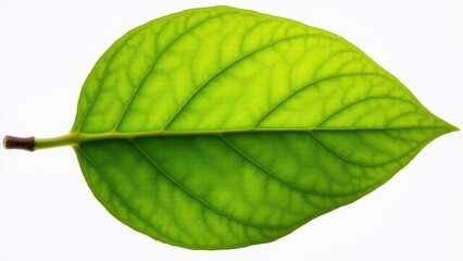 Obraz premium A close-up of a magnolia leaf showing its detailed vein structure and vibrant green color.
