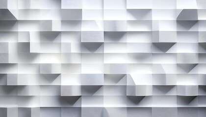 Obraz premium Abstract white geometric shapes.White color square layout background.