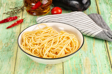 Italian pasta spaghetti with oil