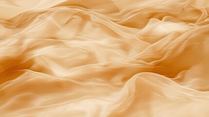 Fototapeta premium Soft, flowing peach-toned fabric drapes. Fabric texture for fashion design