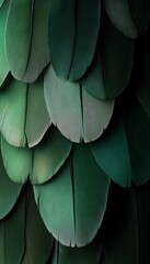 Obraz premium Close up photograph of layers of emerald green feathers