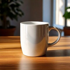 Fototapeta premium cup of coffee on wooden table