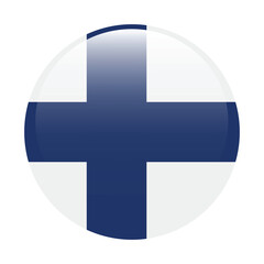 Obraz premium Finland circle flag logo icon digital vector illustration