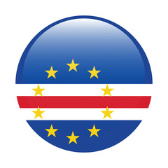 Cape Verde circle flag logo icon digital vector illustration