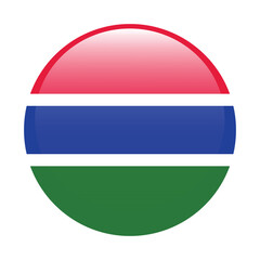 Gambia circle flag logo icon digital vector illustration