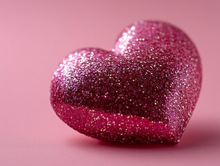 Fototapeta premium Pink glitter heart, love, romance, background