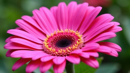 Obraz premium A vibrant pink gerbera daisy with a detailed close-up of its petals and center.