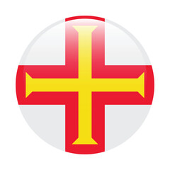 Obraz premium Guernsey circle flag logo icon digital vector illustration
