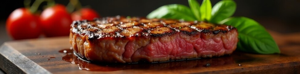 Perfectly grilled fillet steak, sear marks visible, dinner, summer, stock