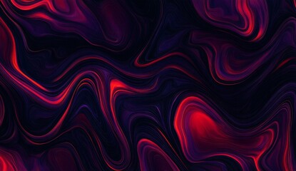 Abstract swirling crimson and violet marbling on dark background