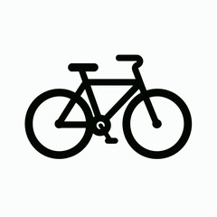  very simple flat and single minimalist Bicycle Silhouette in black on a white background