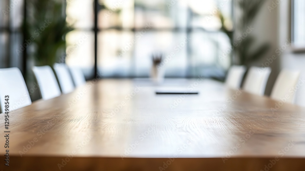Aufkleber stylish meeting room table set for a discussion with modern design and natural light pouring in : ge