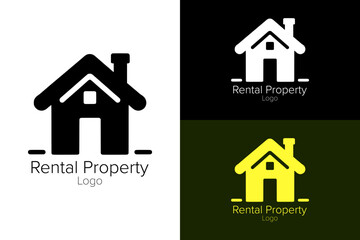 bold house, chimney, window, vector, abstract, logo for property agent, real estate, rental property, apartments, residential, flat, plot, house, home, builder, construction, housing