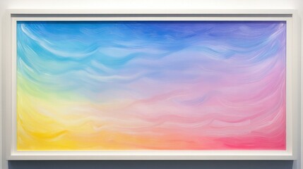 Naklejka premium Abstract Pastel Wave Painting in a White Frame