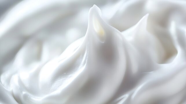 Close up of luscious silky white cream with smooth swirls and rich texture for skincare : Generative AI