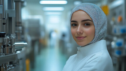 Saudi Arabian factory producing medical equipment, sterile lab environment