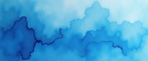 Abstract Blue Watercolor Wash Background Texture