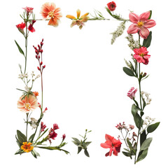 Fototapeta premium Vibrant floral artwork with bold geometric lines flowers and color