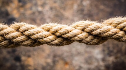 Fototapeta premium CloseUp of Thick Braided Rope Showcasing Strength and Rugged Texture Against a Background : Generative AI