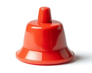 Fototapeta premium Red plastic bell, white background
