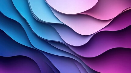 Abstract layered paper art with flowing wave designs