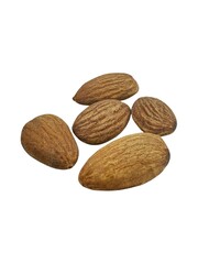 Roasted almonds isolated on a white background