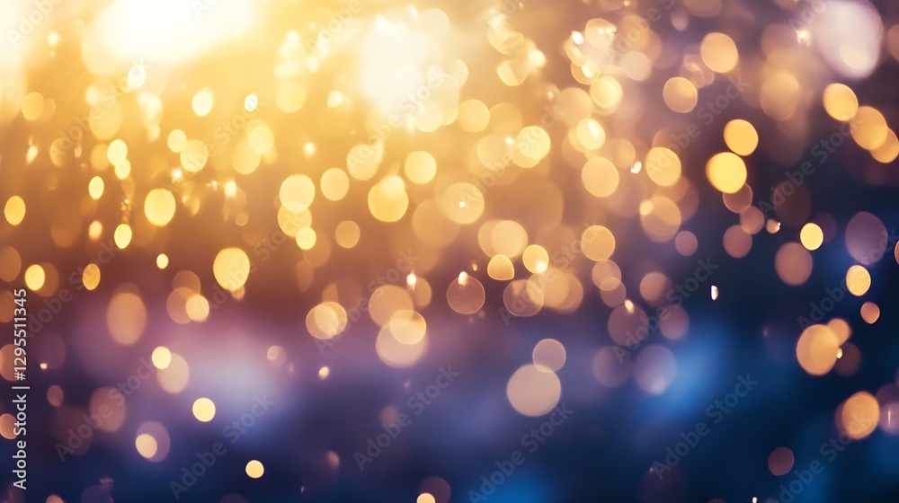 Poster Abstract Golden Bokeh Background with Soft Glowing Lights and Colorful Bokeh Effect : Generative AI