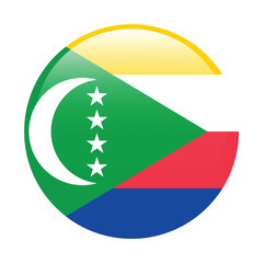 Comoros circle flag logo icon digital vector illustration