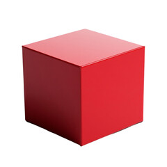 Red cube minimalist design 3D rendering product display