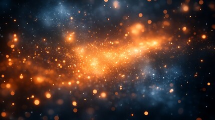 Abstract view of a galaxy filled with sparkling cosmic lights